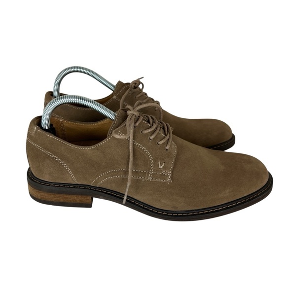 Vionic Bowery Graham Oxford Tan Suede Leather Shoes - Picture 1 of 6